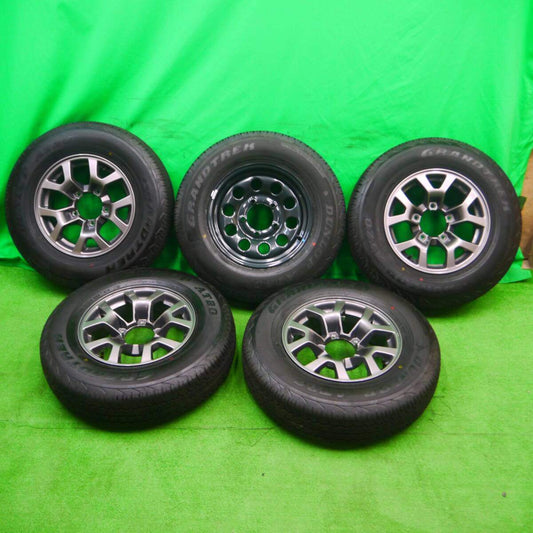 新車外し 22年 23年 5本★スズキ JB74W ジムニー シエラ 純正 195/80R15 ダンロップ AT20 グラントレック PCD139.7/5H★3101703HDノ