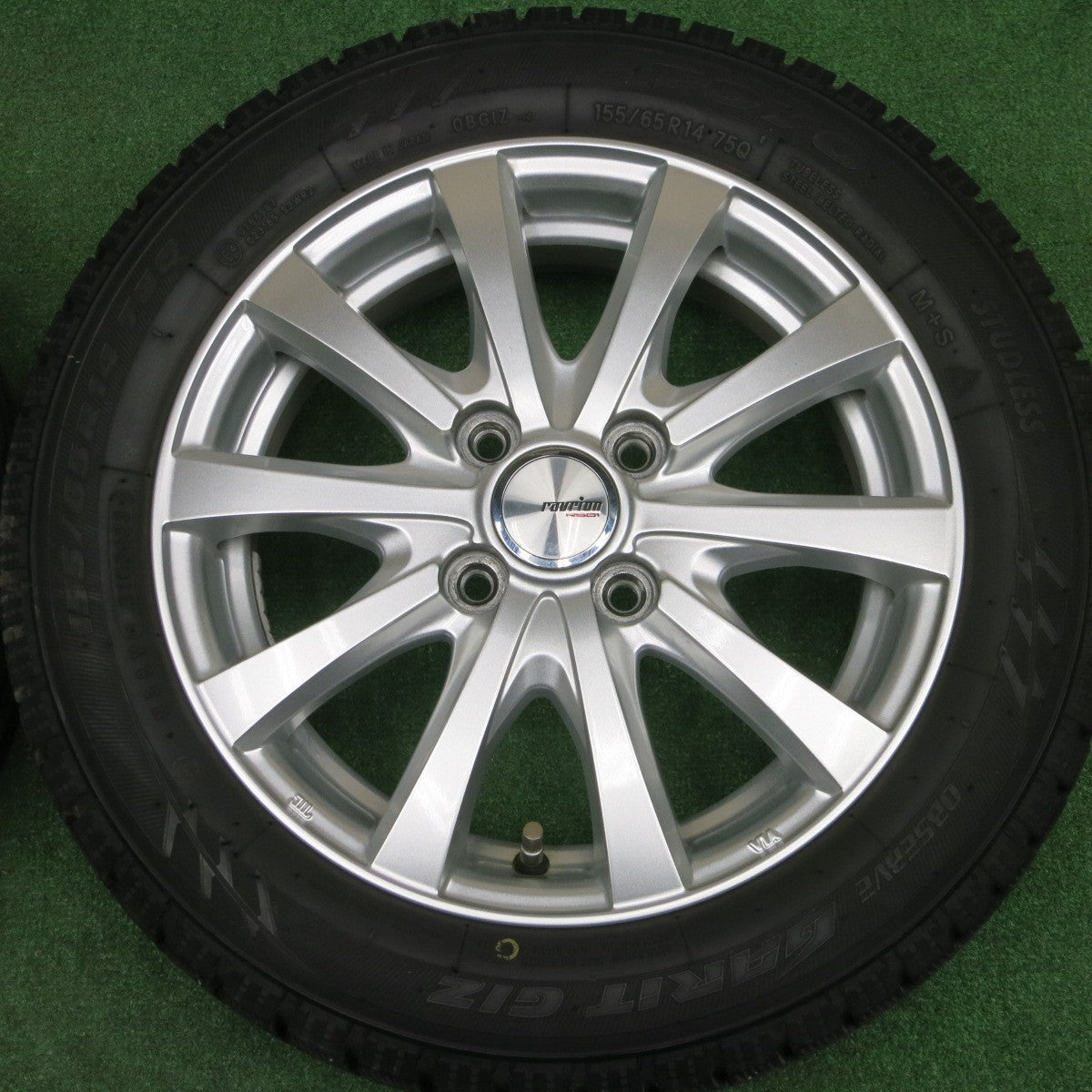 バリ溝！23年！キレイ！9.5分★スタッドレス 155/65R14 トーヨー ガリット GIZ ravrion RS01 ラブリオン 14インチ PCD100/4H★6020804NKス