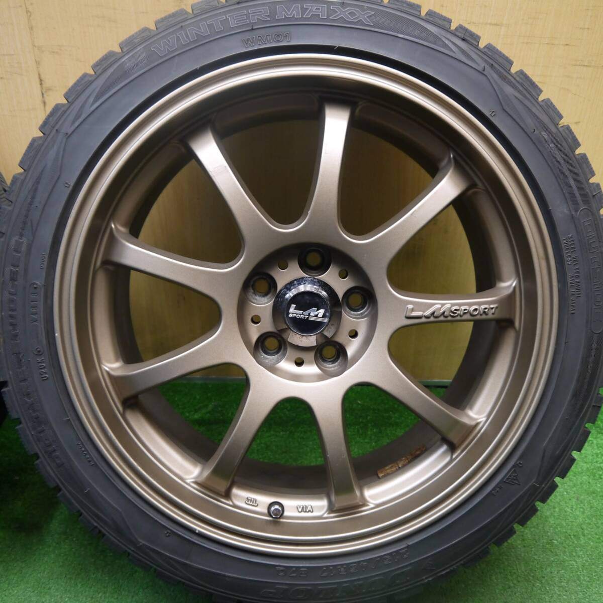 4本★プリウス 等 LM SPORT レアマイスター 215/45R17 スタッドレス ダンロップ WM01 PCD100/5H★5032505Hス