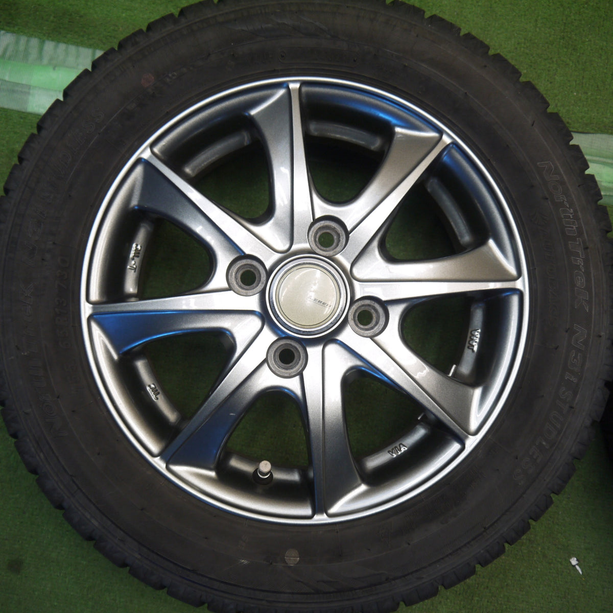 キレイ◎スタッドレス 155/65R13 オートバックス ノーストレック N3i LEBEN レーベン 13インチ PCD100/4H◎6093003Hス