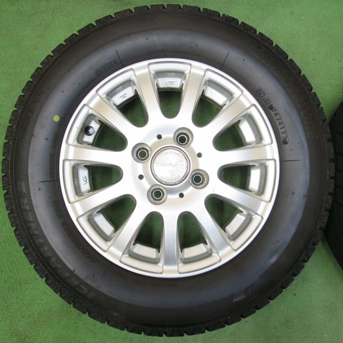 バリ溝！23年！ほぼ10分★スタッドレス 145/80R13 ブリヂストン アイスパートナー2 Tirado＠ La-Strada 阿部商会 ティラード 13インチ PCD100/4H★5012506イス