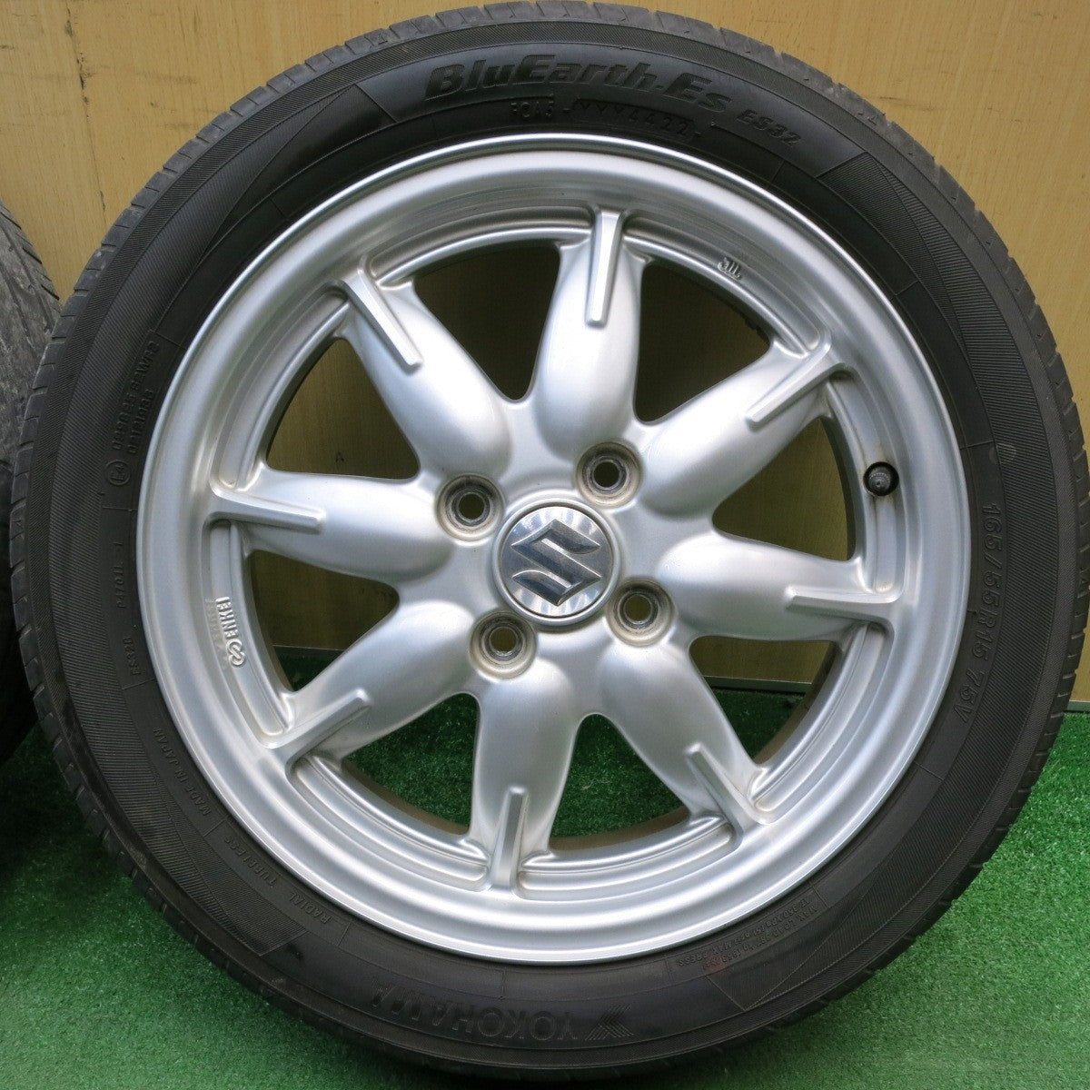 4本価格！22年★スズキ HA36S アルト 純正 ENKEI 165/55R15 ヨコハマ BluEarth-ES ES32 ブルーアース エンケイ 15インチ PCD100/4H★6030502HAノ