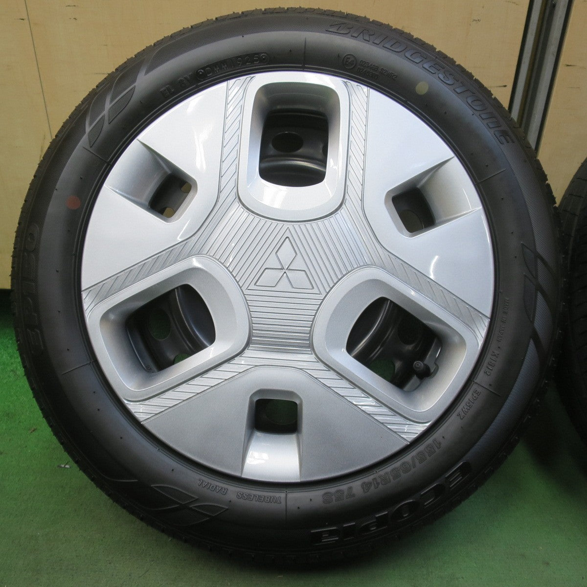 新車外し！25年◎三菱 ekスペース デリカミニ 純正 スチール 155/65R14 ブリヂストン エコピア EP150 14インチ PCD100/4H◎6081905イノ