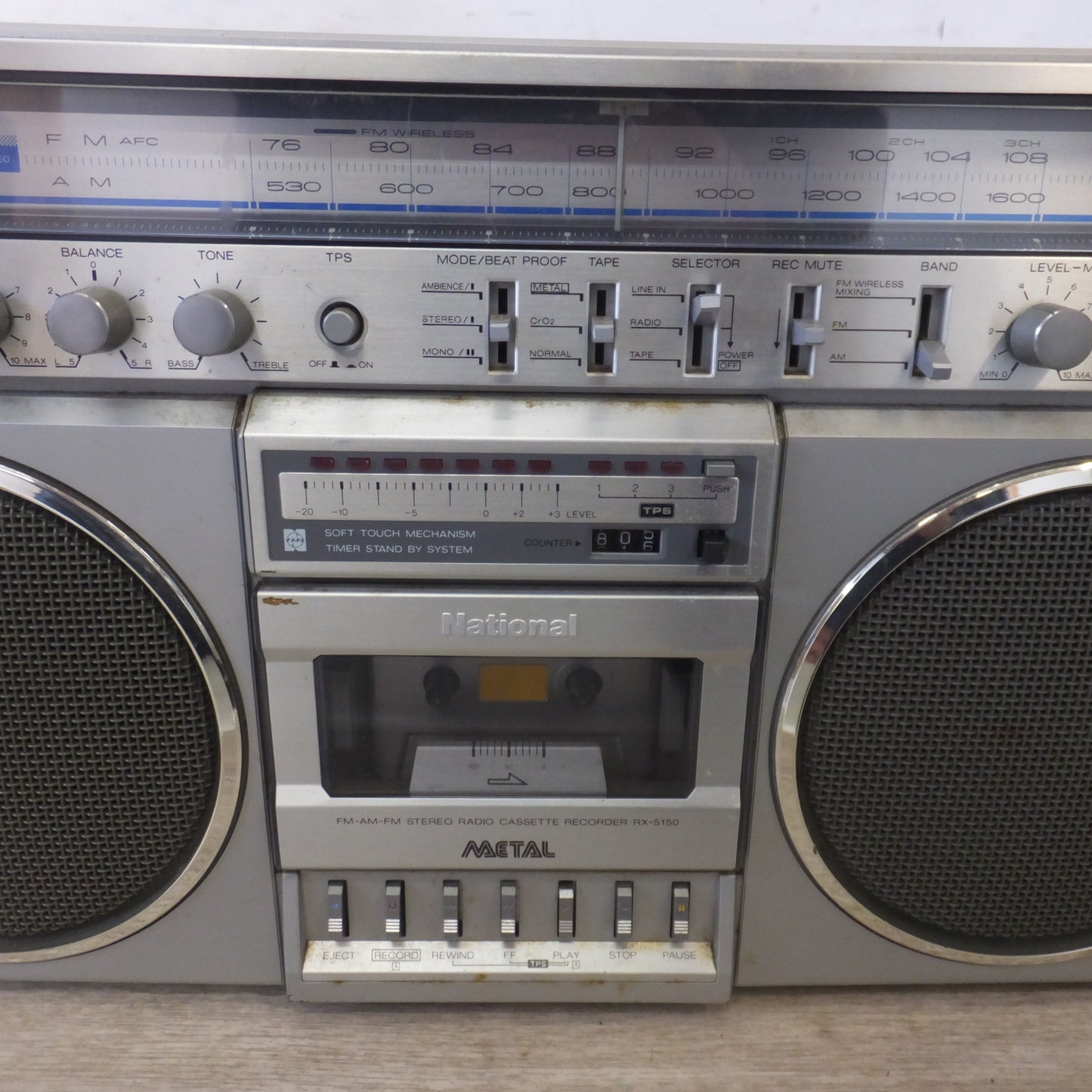 [送料無料] ★松下 ナショナル National ラジカセ Radio Cassette Recorder RX-5150　AC100V 50/60Hz　昭和レトロ アンティーク★