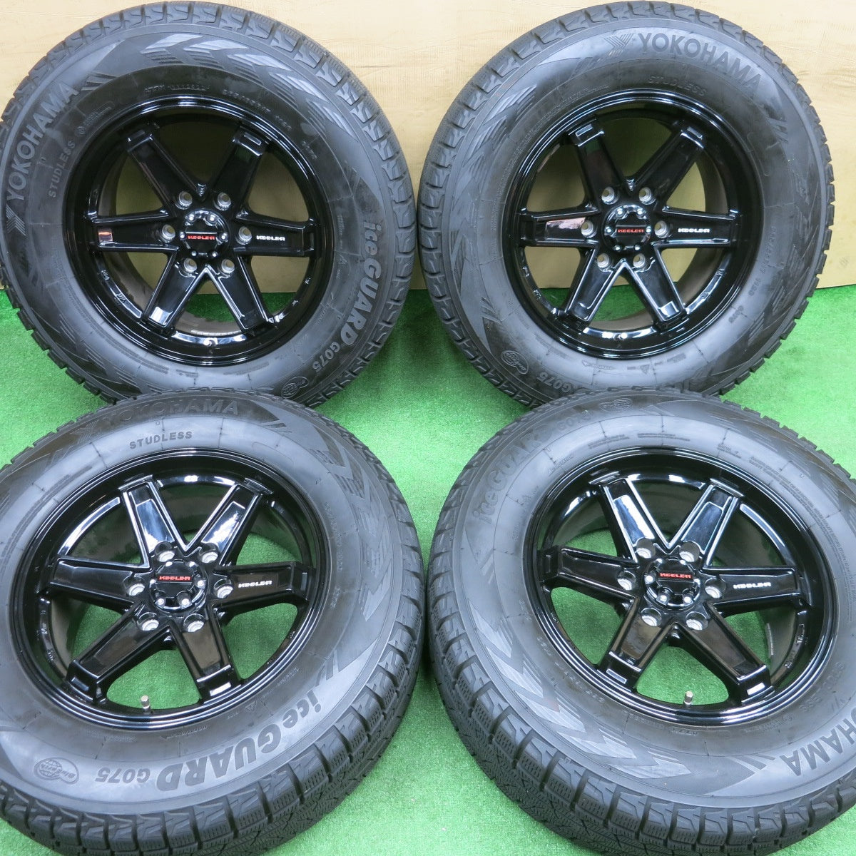 バリ溝！22年！キレイ！9.5分★KEELER TACTICS 265/65R17 スタッドレス ヨコハマ アイスガード G075 キーラー タクティクス 17インチ PCD139.7/6H★6021402NKス