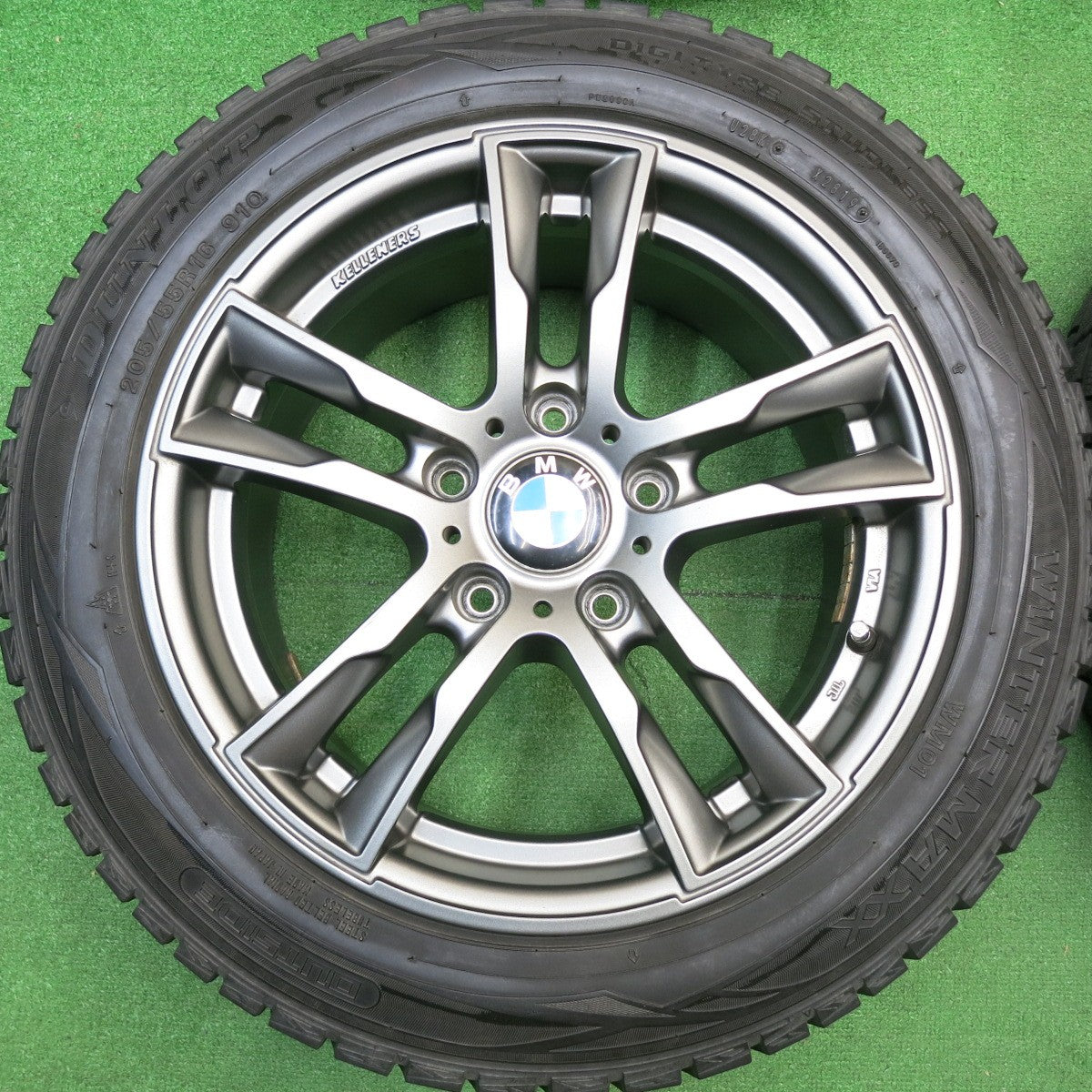 バリ溝！キレイ！9分★BMW 等 KELLENERS Jr E5 205/55R16 スタッドレス ダンロップ ウインターマックス WM01 ケレナーズ 16インチ PCD120/5H★5122013HAス