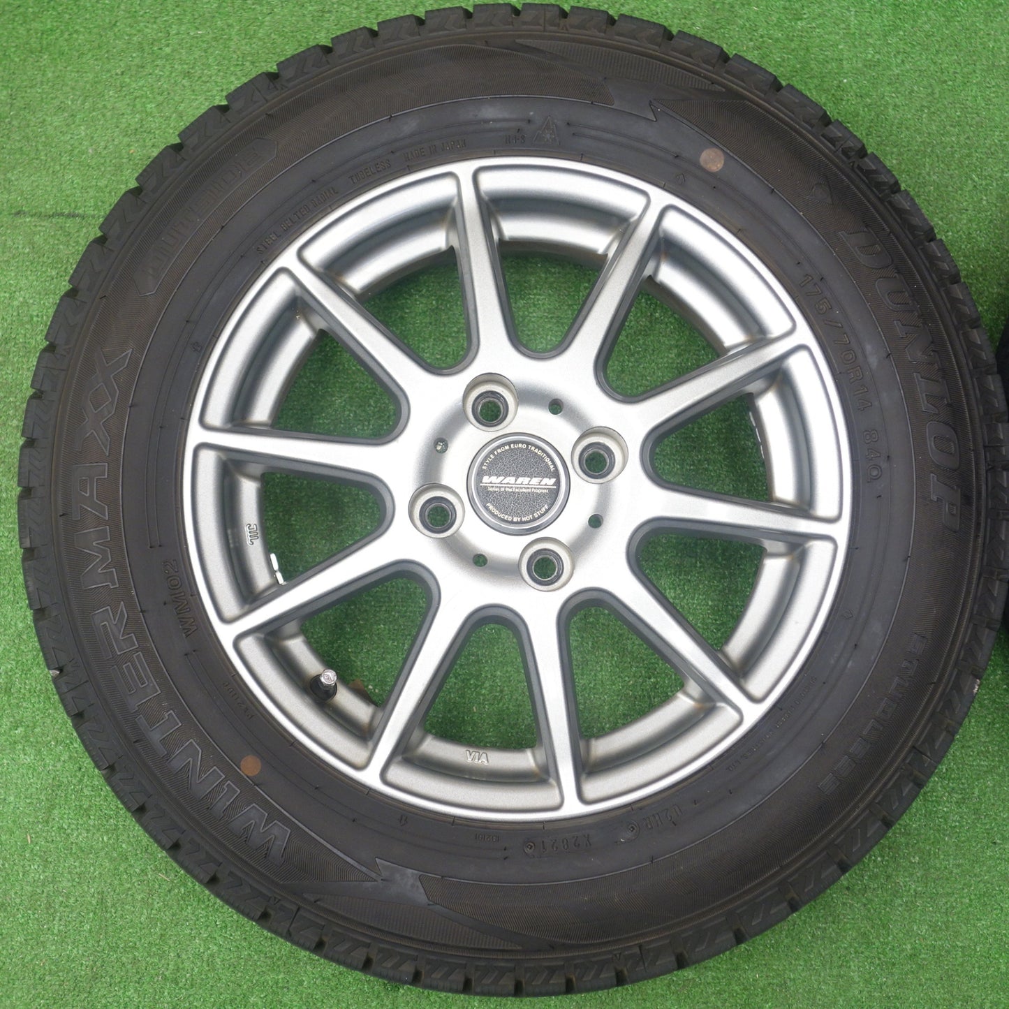 バリ溝！9.5分★スタッドレス 175/70R14 ダンロップ ウインターマックス WM02 WAREN ヴァーレン 14インチ PCD100/4H★6020201KTス