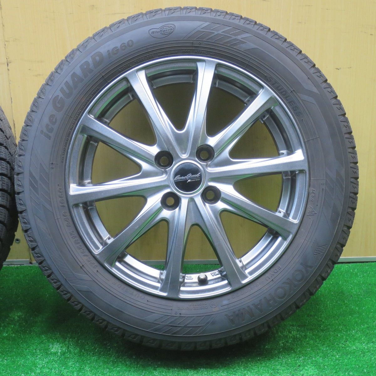 バリ溝！22年！キレイ！9分★スタッドレス 175/65R15 ヨコハマ アイスガード iG60 EuroSpeed MANARAY SPORT ユーロスピード 15インチ PCD100/4H★5100802NJス