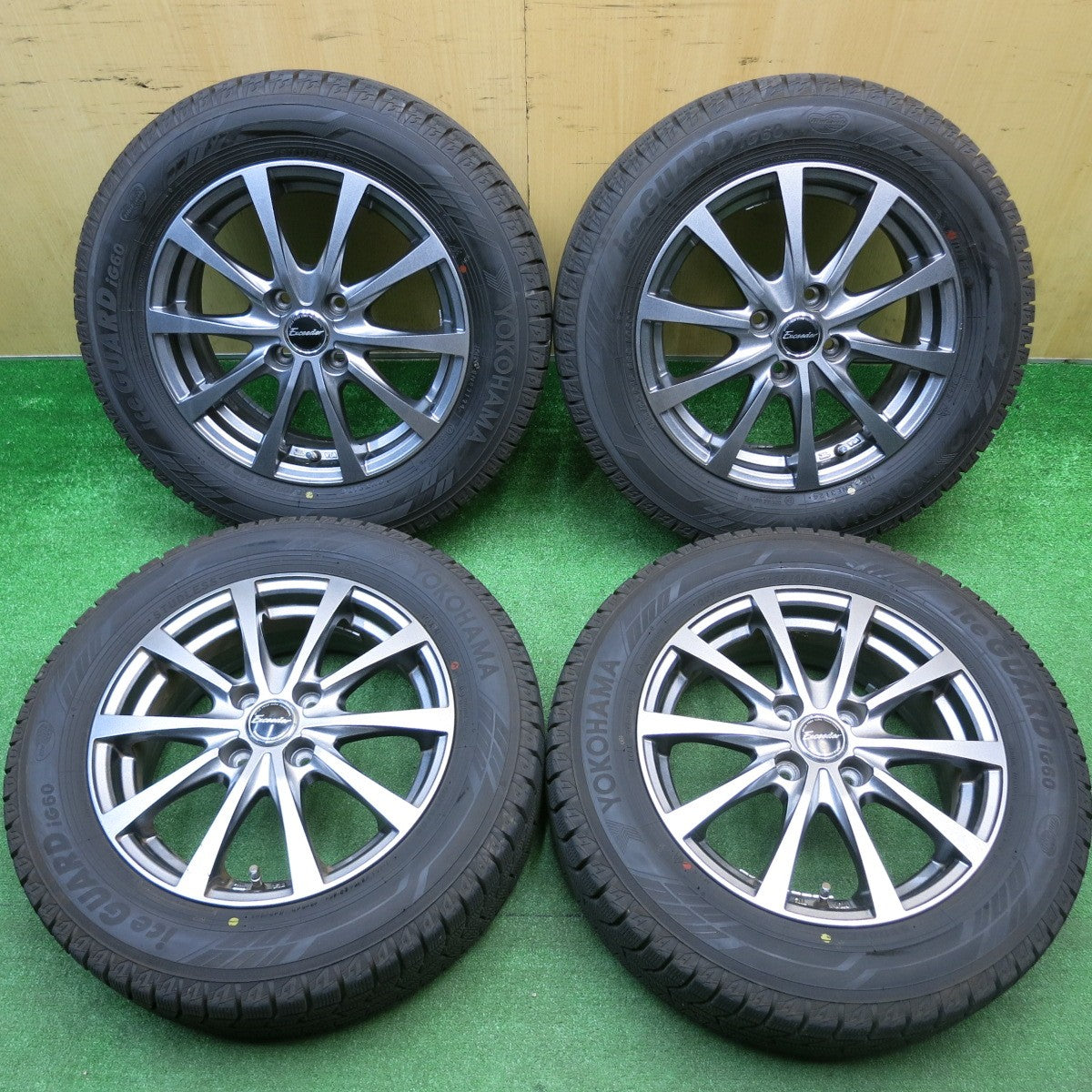 バリ溝！24年！キレイ！9.5分以上★スタッドレス 185/65R15 ヨコハマ アイスガード iG60 Exceeder エクシーダー 15インチ PCD100/4H★5113012HAス