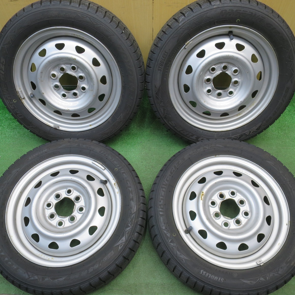 バリ溝！24年！9.5分以上★スタッドレス 155/65R14 トーヨー オブザーブ GIZ3 スチール ホイール 14インチ PCD100 114.3/4H マルチ★6051910NJス