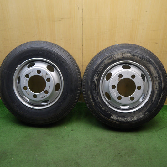 未使用！2本★トラック 225/80R17.5 123/122L ブリヂストン R115 TOPY スチール ホイール 127-9CS PCD222.25/6H★5091901Hノ