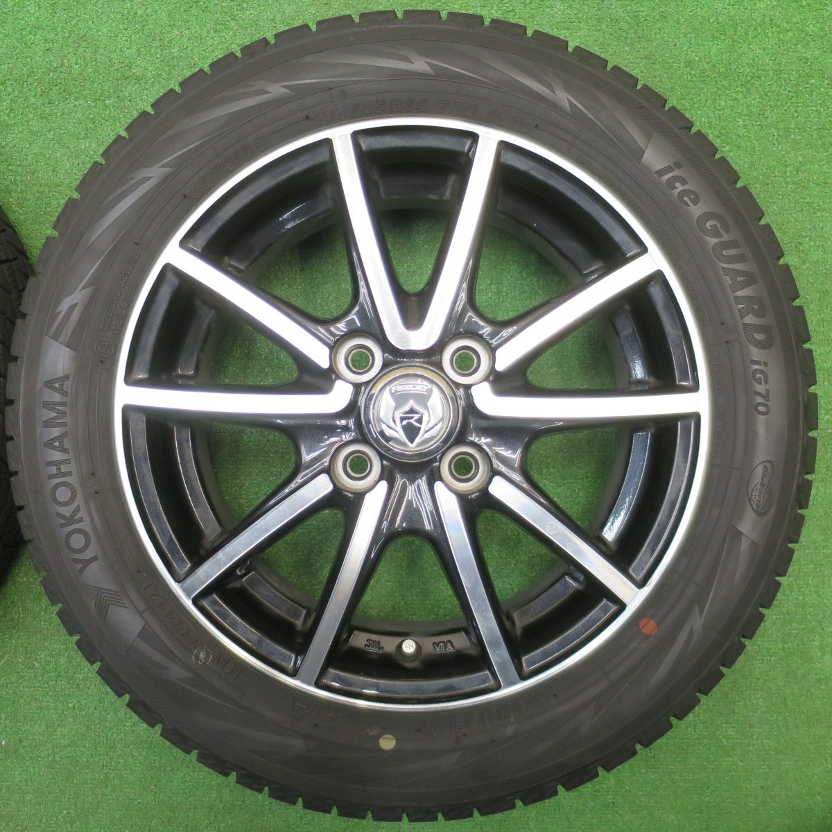 バリ溝！21年！9.5分★スタッドレス 155/65R14 ヨコハマ アイスガード iG70 RiZLEY ライツレー 14インチ PCD100/4H★5110706NJス