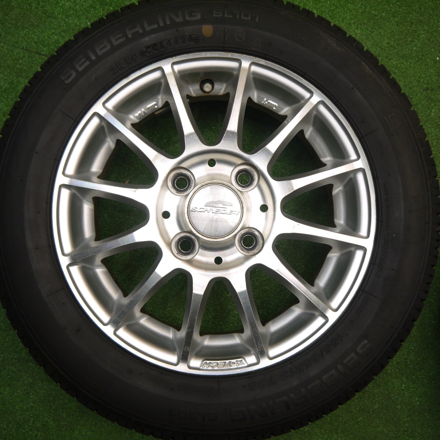 バリ溝！24年！ほぼ10分★155/65R13 セイバーリング SL101 SCHNEIDER シュナイダー 13インチ PCD100/4H★5110709Hノ