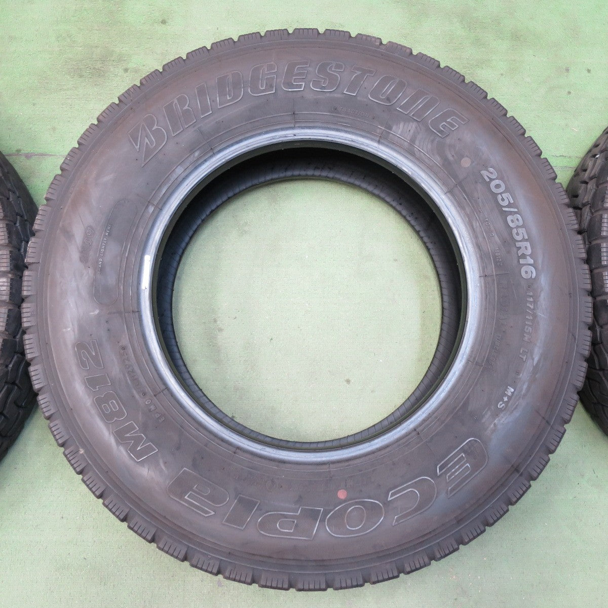 バリ溝！25年！9分！6本★トラック タイヤ 205/85R16 117/115N ブリヂストン エコピア M812 ミックス オールシーズン 16インチ★5102306イスタ
