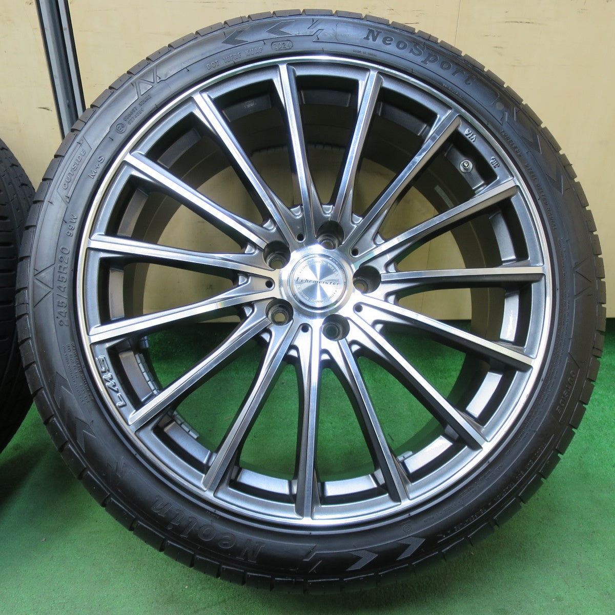 [送料無料] バリ溝！24年！9.5分★Lehrmeister LM-S FS15 245/45R20 ネオリン ネオスポーツ 20インチ レアマイスター LMS PCD114.3/5H★5031006イノ