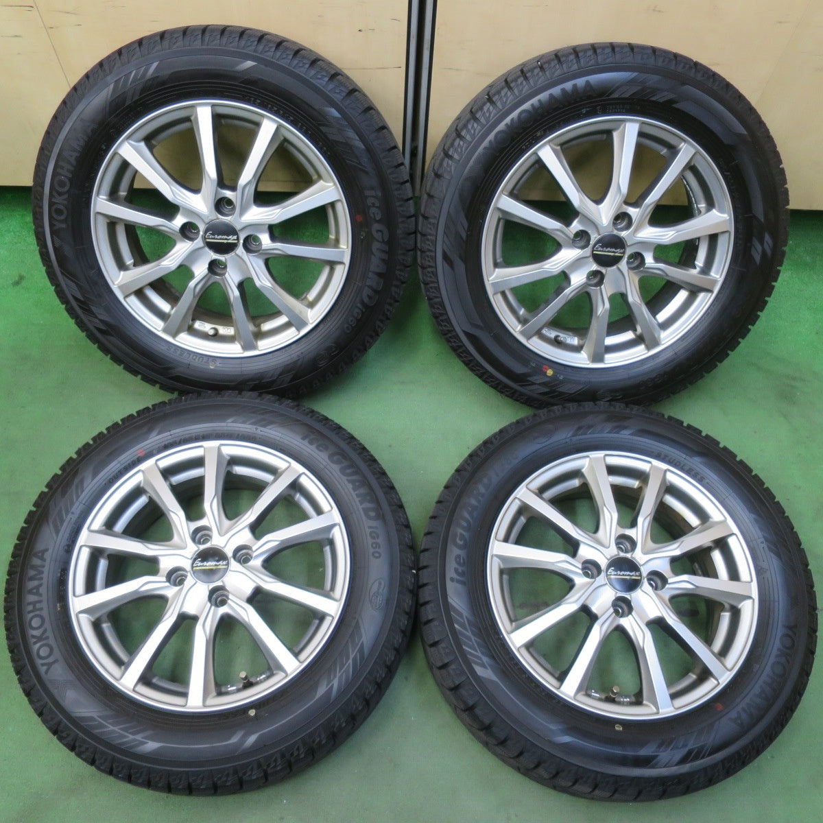 バリ溝！23年！ほぼ10分★スタッドレス 185/65R15 ヨコハマ アイスガード iG60 Euromax ユーロマックス 15インチ PCD100/4H★5101411イス