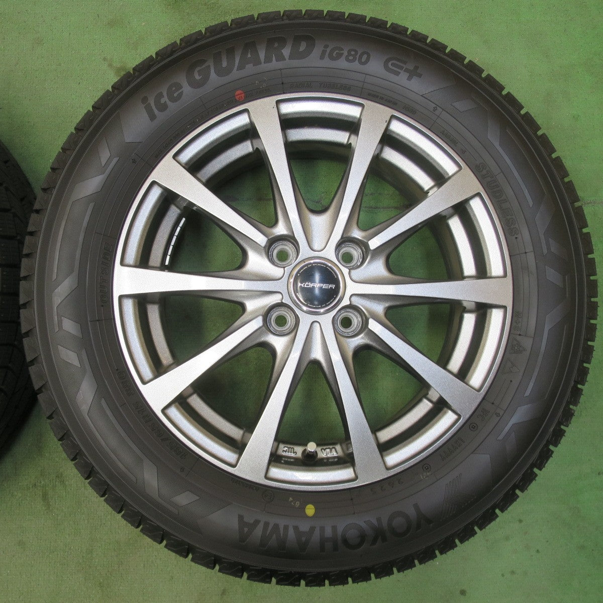 超バリ溝！25年！キレイ！ほぼ10分★スタッドレス 185/65R15 ヨコハマ アイスガード iG80 KORPER ケルパー 15インチ PCD100/4H★6031207イス
