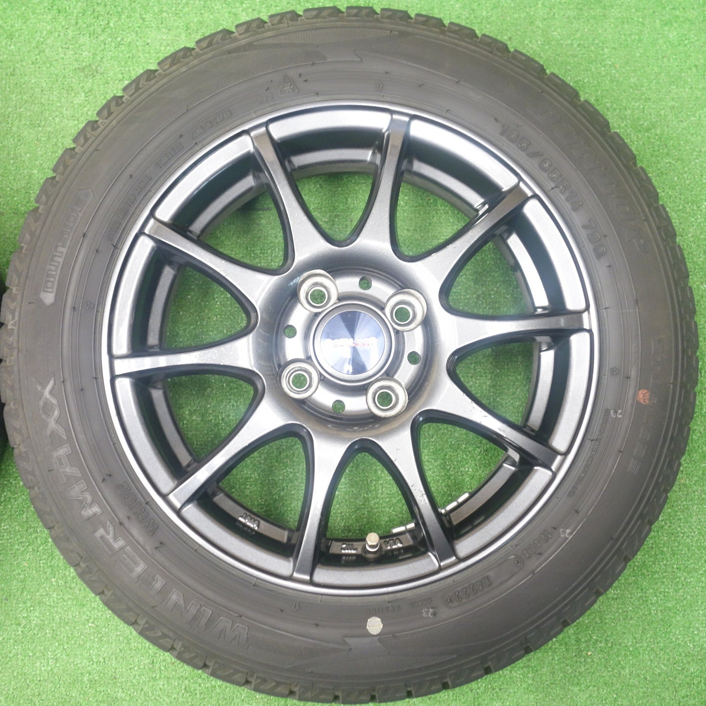 バリ溝！22年！9.5分★スタッドレス 165/65R14 ダンロップ ウインターマックス WM02 VELVA CHARGE ヴェルヴァ 14インチ PCD100/4H★6022703KTス