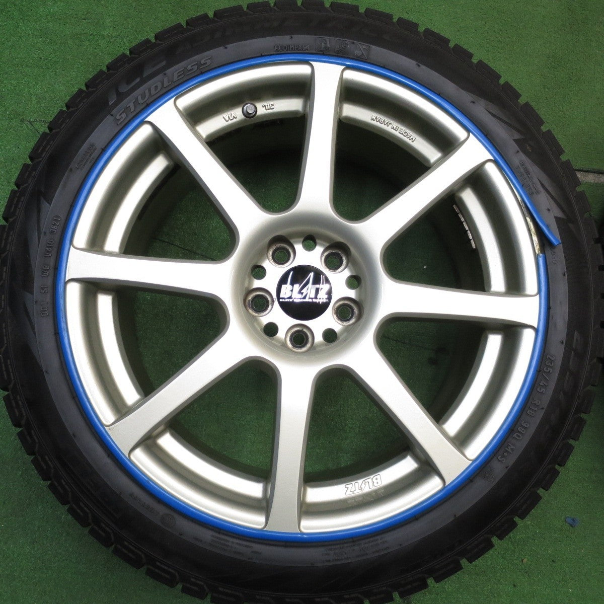 バリ溝！21年！9.5分以上★レガシィ 等 235/45R18 スタッドレス ピレリ アイスアシンメトリコ BLITZ BRW ブリッツ 18インチ PCD100/5H★5031114Hス