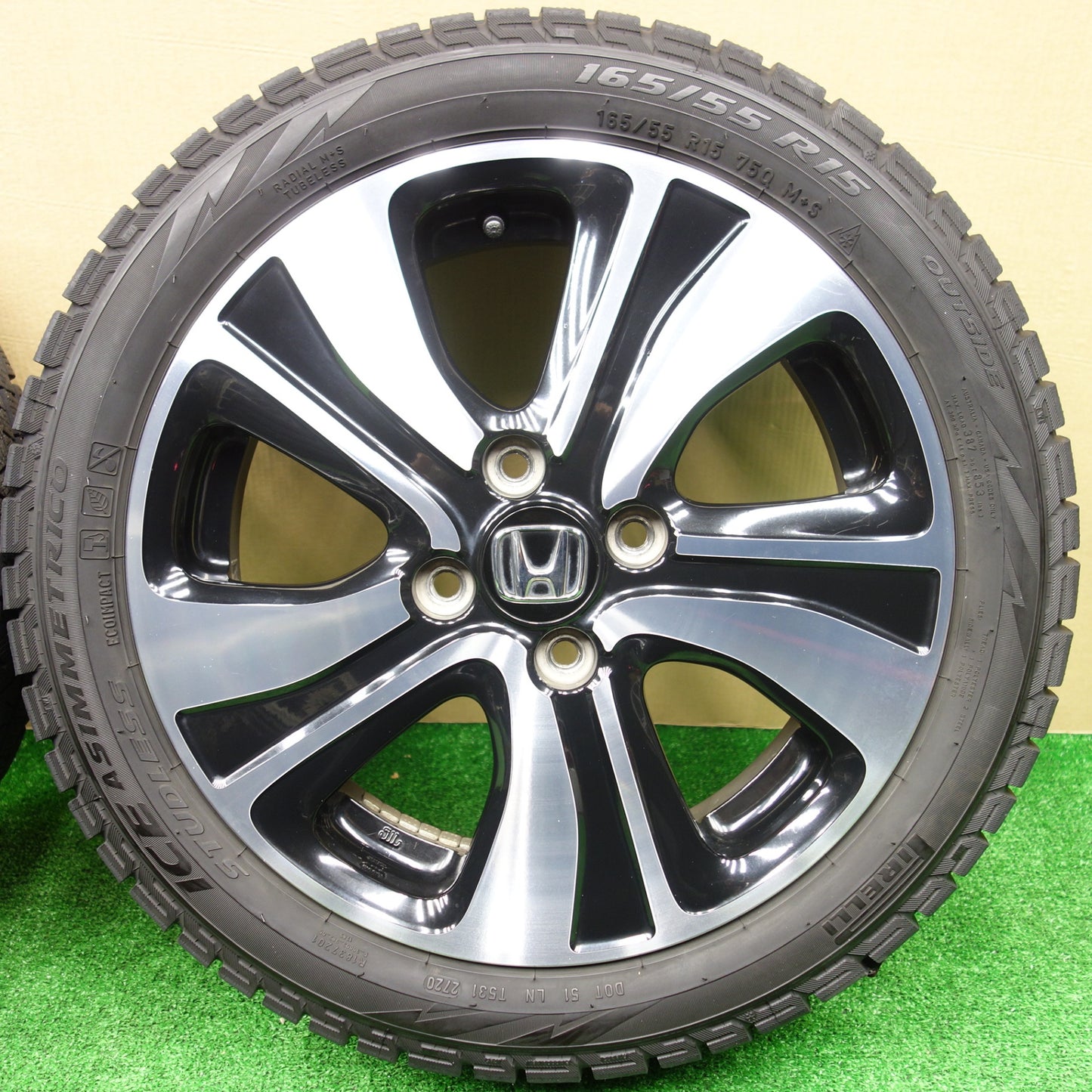 4本価格★ホンダ JG1 N-ONE 純正 165/55R15 スタッドレス ピレリ アイスアシンメトリコ Nワン 15インチ PCD100/4H★5112101KTス