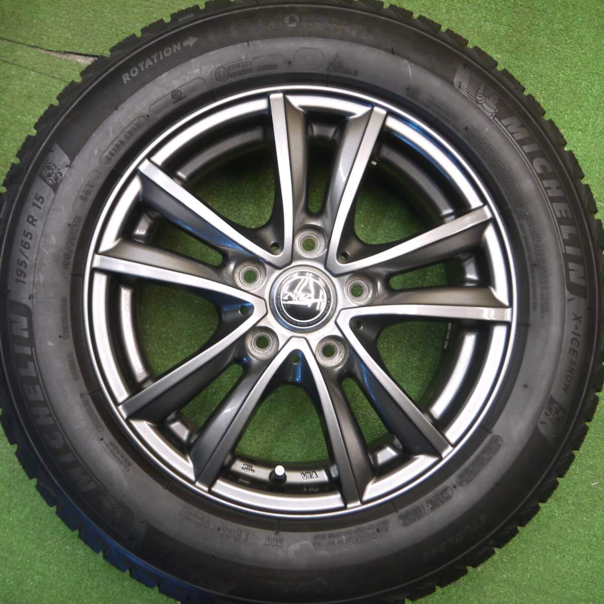バリ溝！21年！キレイ！9分★スタッドレス 195/65R15 ミシュラン X-ICE SNOW NIRVANA NV ニルバーナ ニルヴァーナ 15インチ PCD114.3/5H★5012105Hス