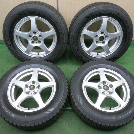*送料無料* バリ溝!ほぼ10分★スタッドレス 215/65R16 オートバックス ノーストレック N3i Azeet 16インチ PCD114.3/5H★4040305NJス
