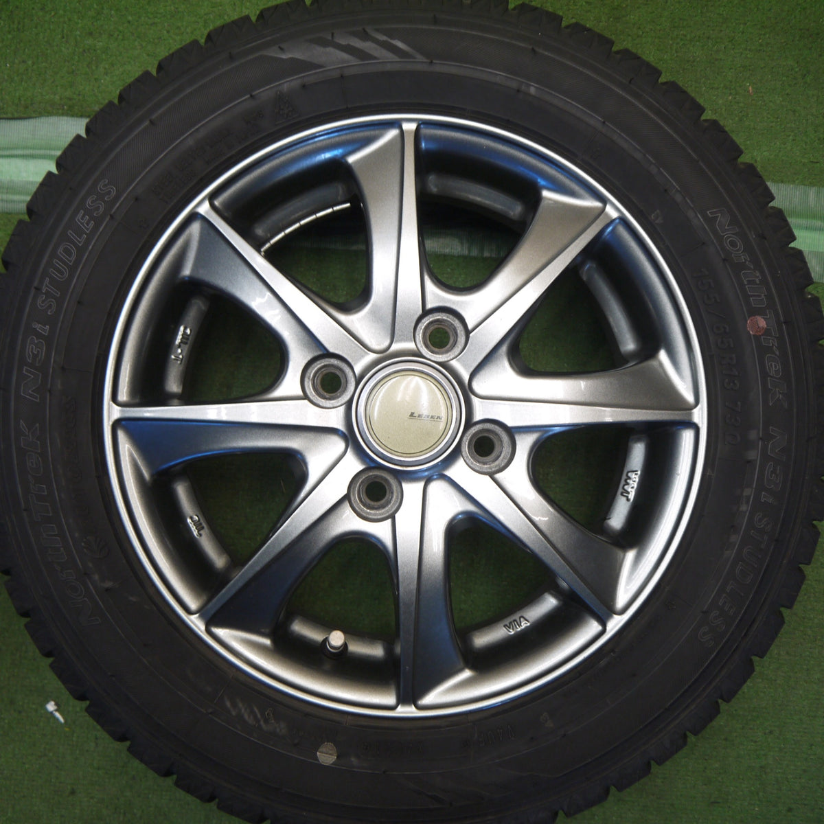 キレイ◎スタッドレス 155/65R13 オートバックス ノーストレック N3i LEBEN レーベン 13インチ PCD100/4H◎6093003Hス