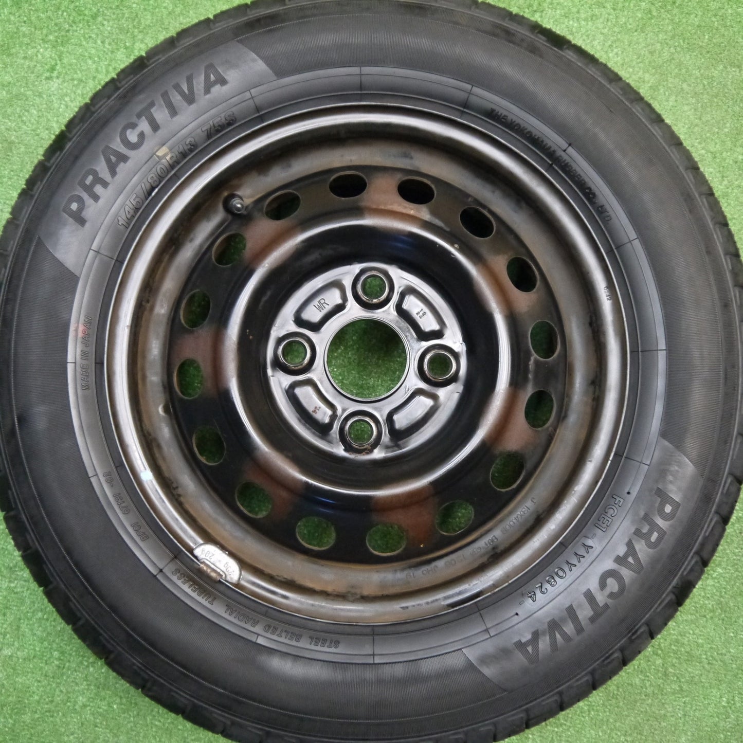4本価格！24年★145/80R13 プラクティバ ヨコハマ スチール ホイール 13インチ PCD100/4H★5110412Hノ