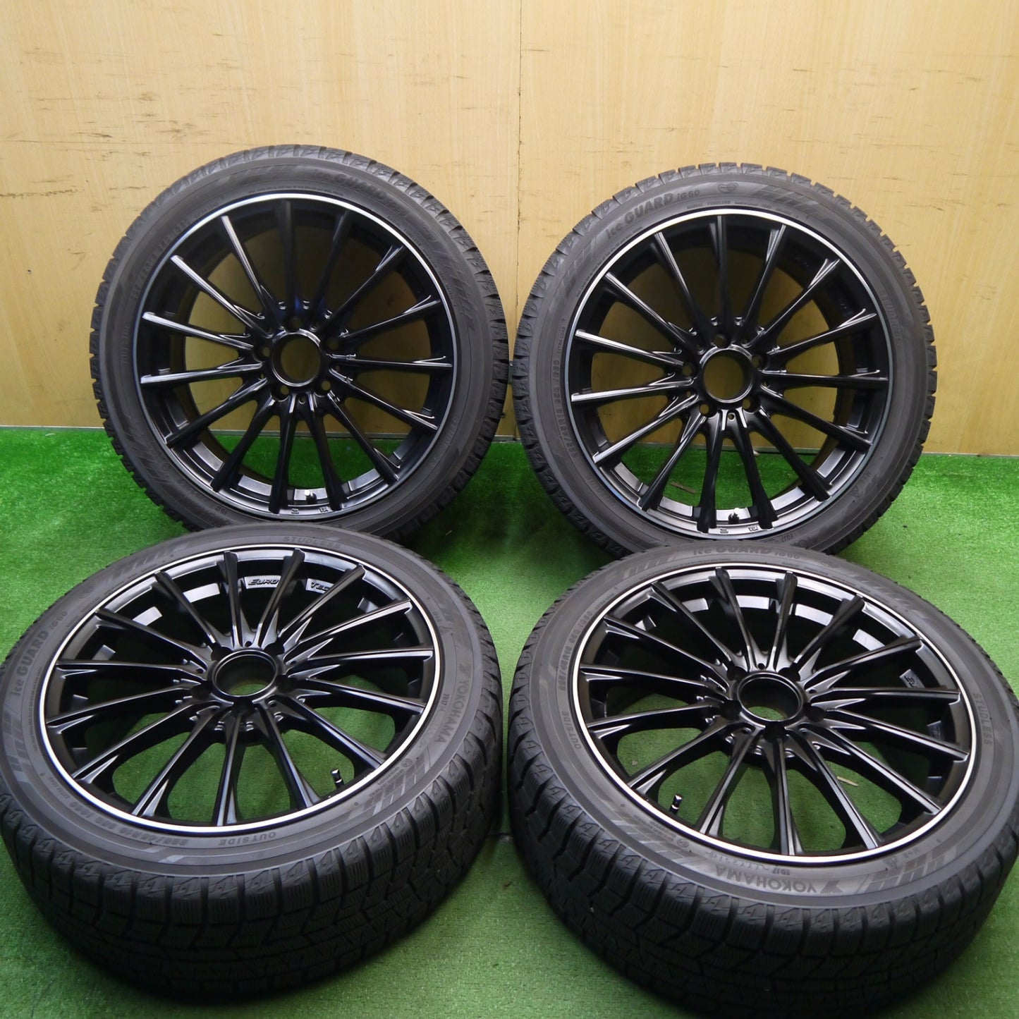 バリ溝！キレイ！9.5分★ベンツ 等 EUROTECH 225/45R18 スタッドレス ヨコハマ アイスガード iG60 ユーロテック 18インチ PCD112/5H★5041808Hス