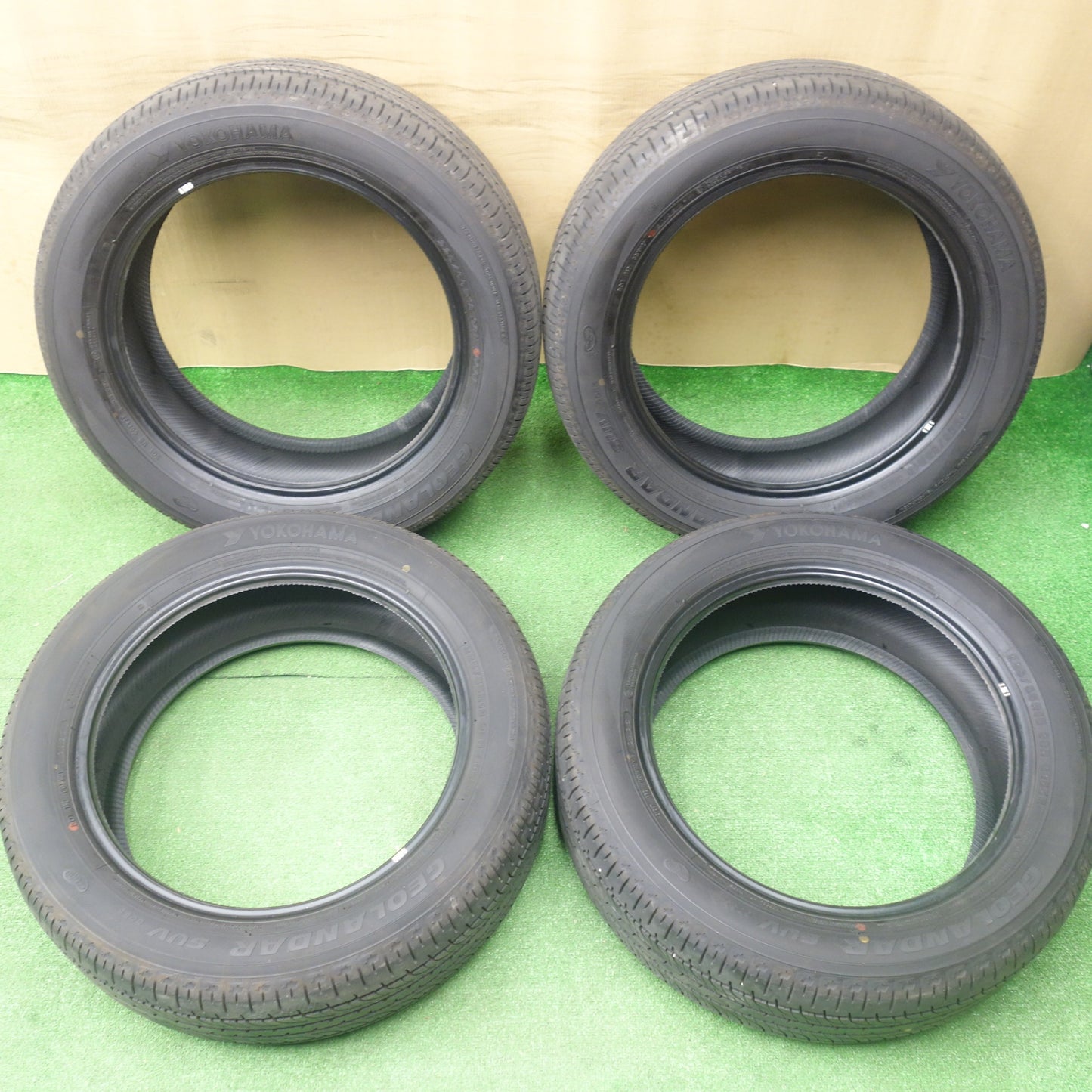 バリ溝！25年！ほぼ10分★225/55R18 ヨコハマ ジオランダー SUV G055 G055E タイヤ 18インチ デリカ D:5 フォレスター レイバック ZR-V 等★6013104KTノタ