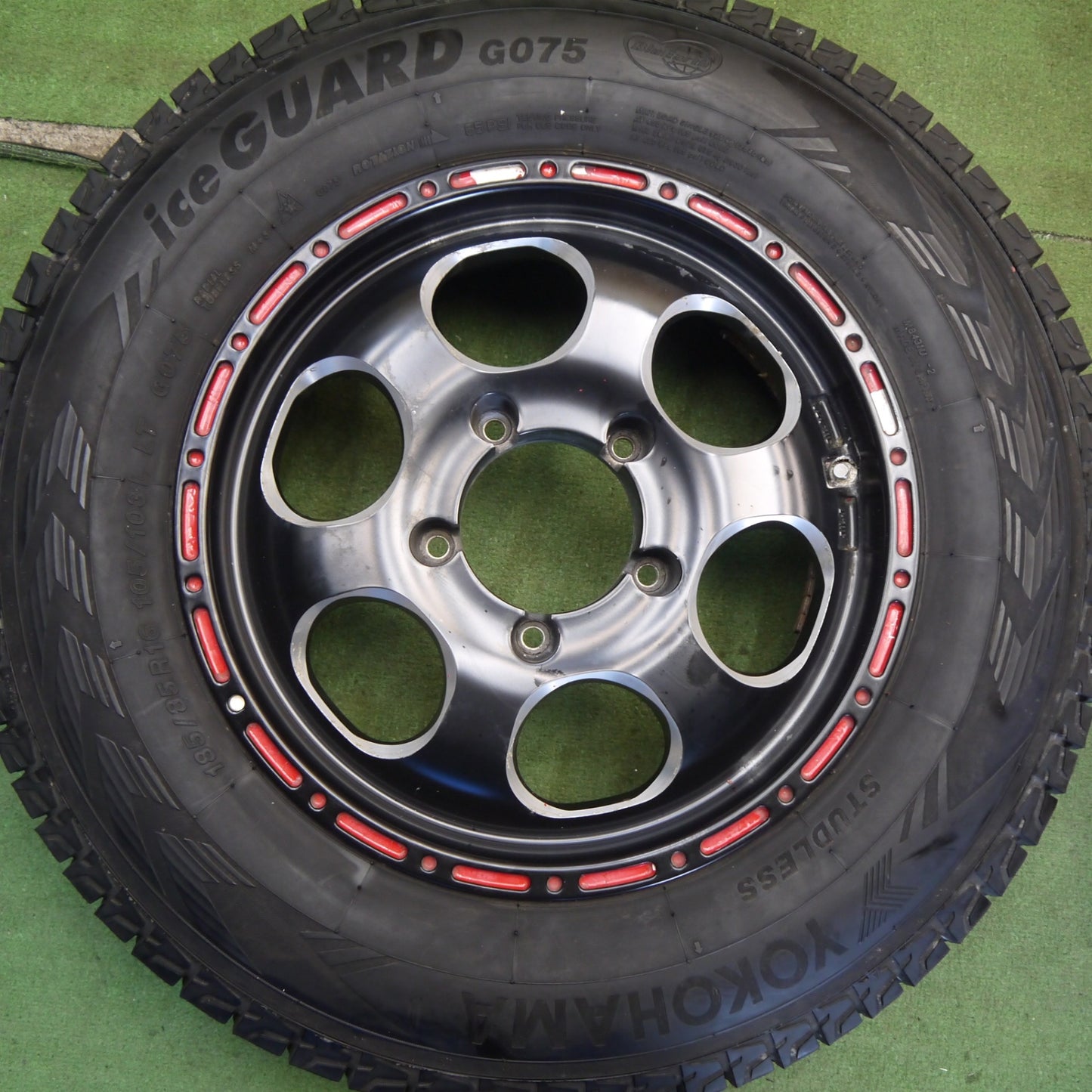 バリ溝！9分★スタッドレス 185/85R16 105/103L ヨコハマ アイスガード G075 ELFORD 社外 アルミ 16インチ PCD139.7/5H★6060808Hス