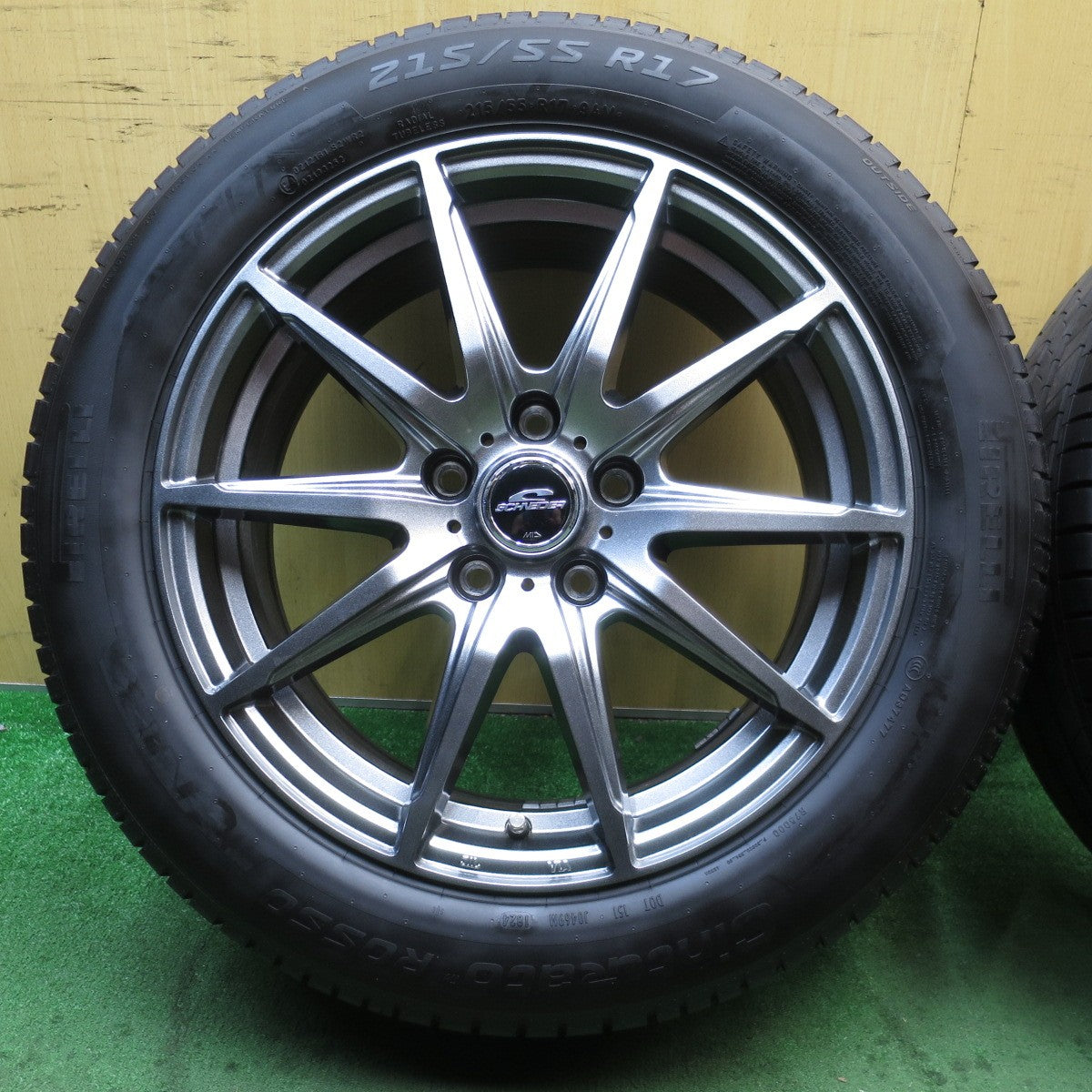 バリ溝！24年！キレイ！9分！2本★215/55R17 ピレリ Cinturato ROSSO SCHNEIDER MiD シュナイダー 17インチ PCD114.3/5H★5080808NJノ