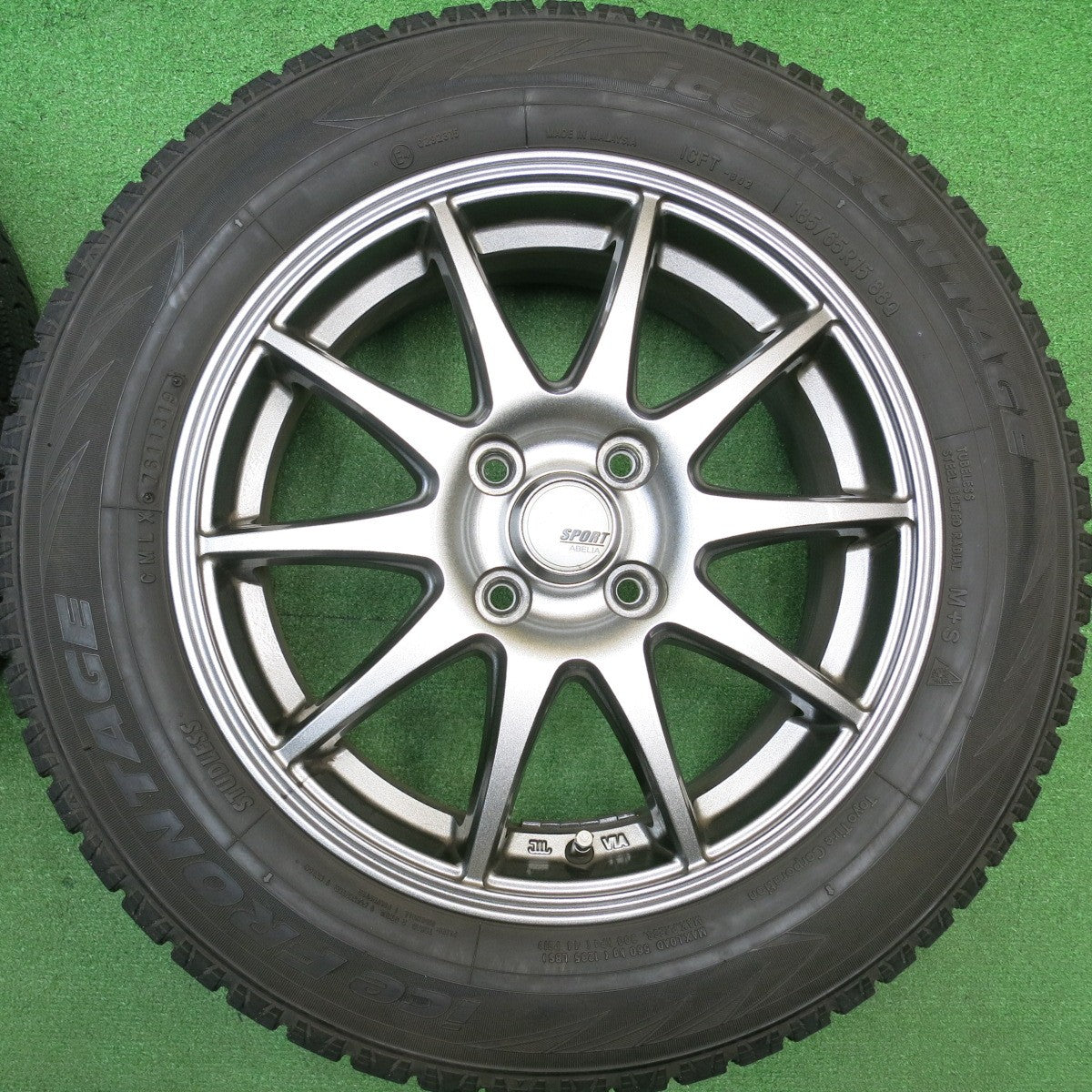 バリ溝！キレイ！9分★スタッドレス 185/65R15 アイスフロンテージ トーヨー SPORT ABELIA スポルト アベリア 15インチ PCD100/4H★5112509HAス