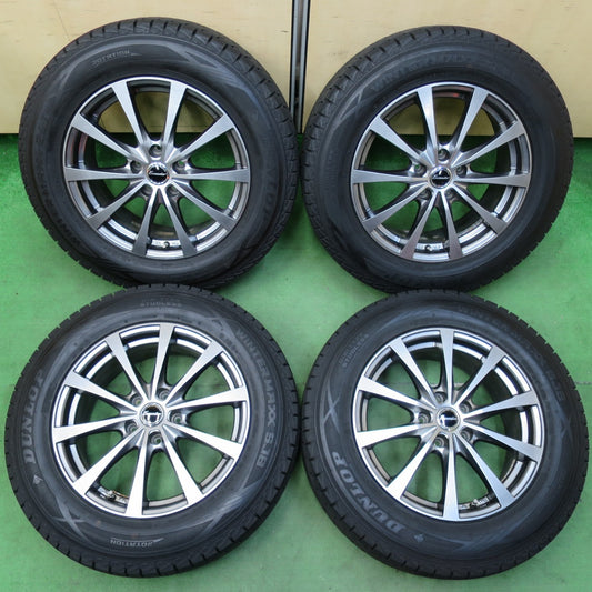 [送料無料] バリ溝！21年！キレイ！9.5分★スタッドレス 225/65R17 ダンロップ ウインターマックス SJ8 Exceeder エクシーダー 17インチ PCD114.3/5H★5011305イス