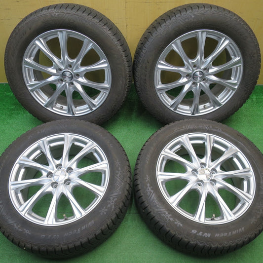バリ溝！22年！キレイ！9.5分★XV 等 225/55R17 スタッドレス バイキング WINTECH WT6 ILLUGA 社外 アルミ 17インチ PCD100/5H★5122404NJス