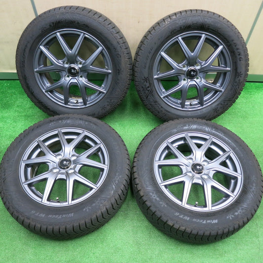 [送料無料] バリ溝！23年！キレイ！9.5分以上★スタッドレス 185/65R15 バイキング WINTECH WT6 Zmeist M5 15インチ PCD100/4H★4102903HAス