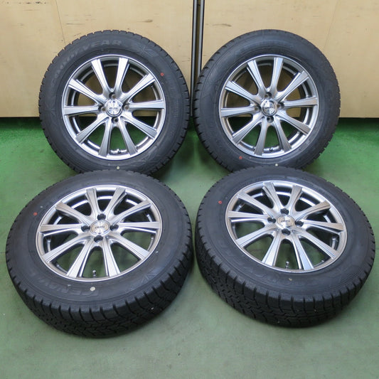 バリ溝！キレイ！ほぼ10分◎スタッドレス 195/65R16 グッドイヤー アイスナビ6 D.O.S. DOS 社外 アルミ 16インチ PCD100/4H◎6100702HNス