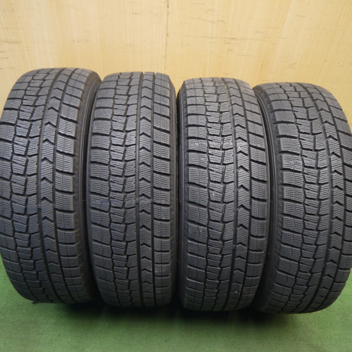 バリ溝！9.5分◎スタッドレス 185/65R15 ダンロップ ウインターマックス WM02 CYBER 社外 アルミ 15インチ PCD100/4H◎6100902Hス