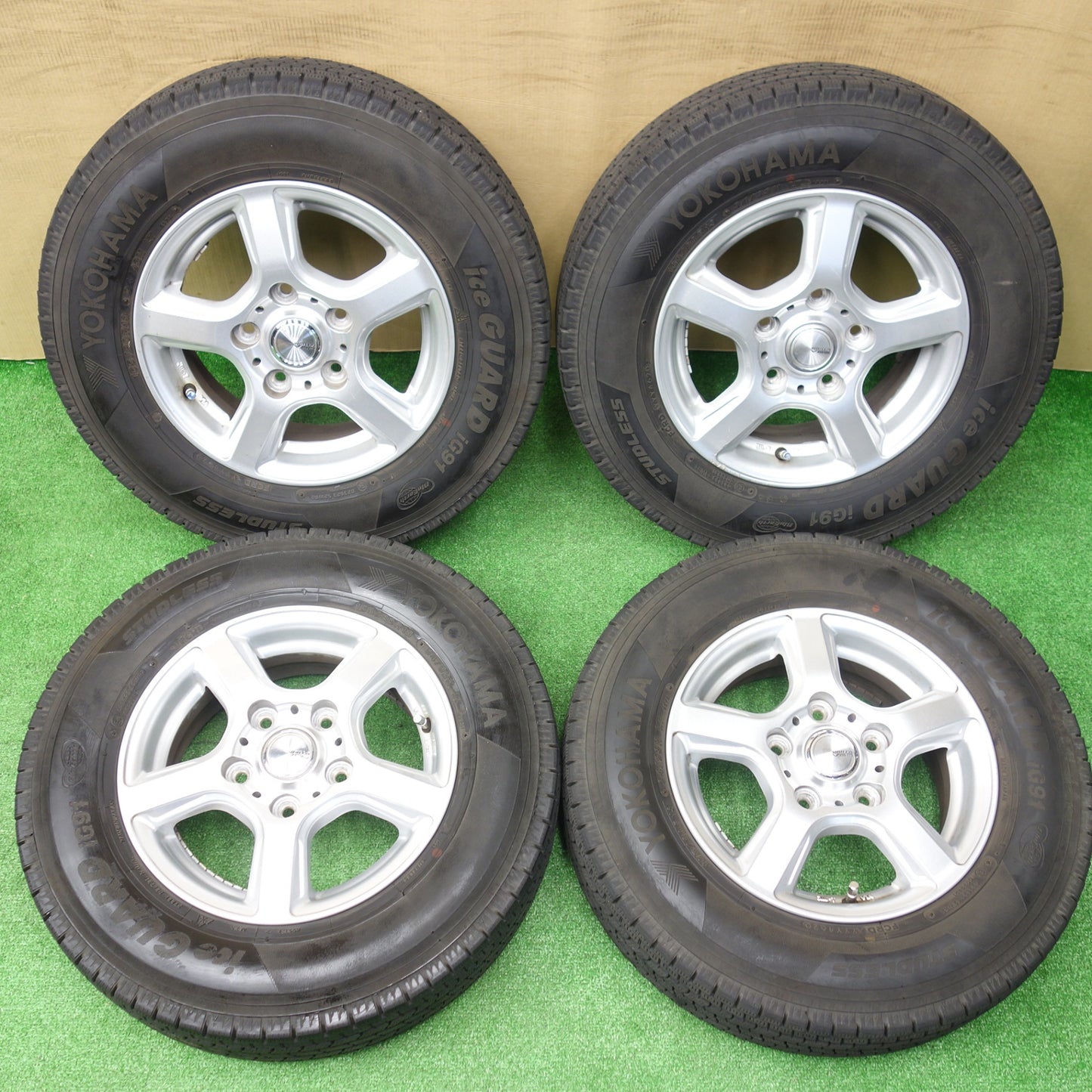 バリ溝！9分★スタッドレス 165/80R13 94/93N ヨコハマ アイスガード iG91 SIBILLA V88 シビラ 13インチ PCD114.3/5H★5121403KTス