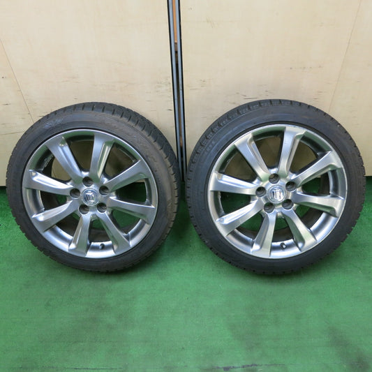 *送料無料* バリ溝！ほぼ10分★トヨタ 200系 クラウン アスリート 純正 225/45R18 スタッドレス ブリヂストン VRX グッドイヤー アイスナビ6 PCD114.3/5H★4061407ナス