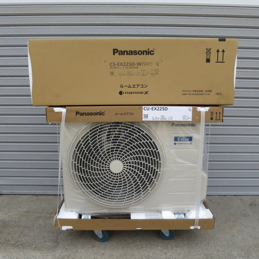 [送料無料] 未使用◇パナソニック インバーター冷暖房除湿タイプ ルームエアコン CS-EX225D-W 6畳 Eolia ナノイーX搭載 コンパクトモデル◇
