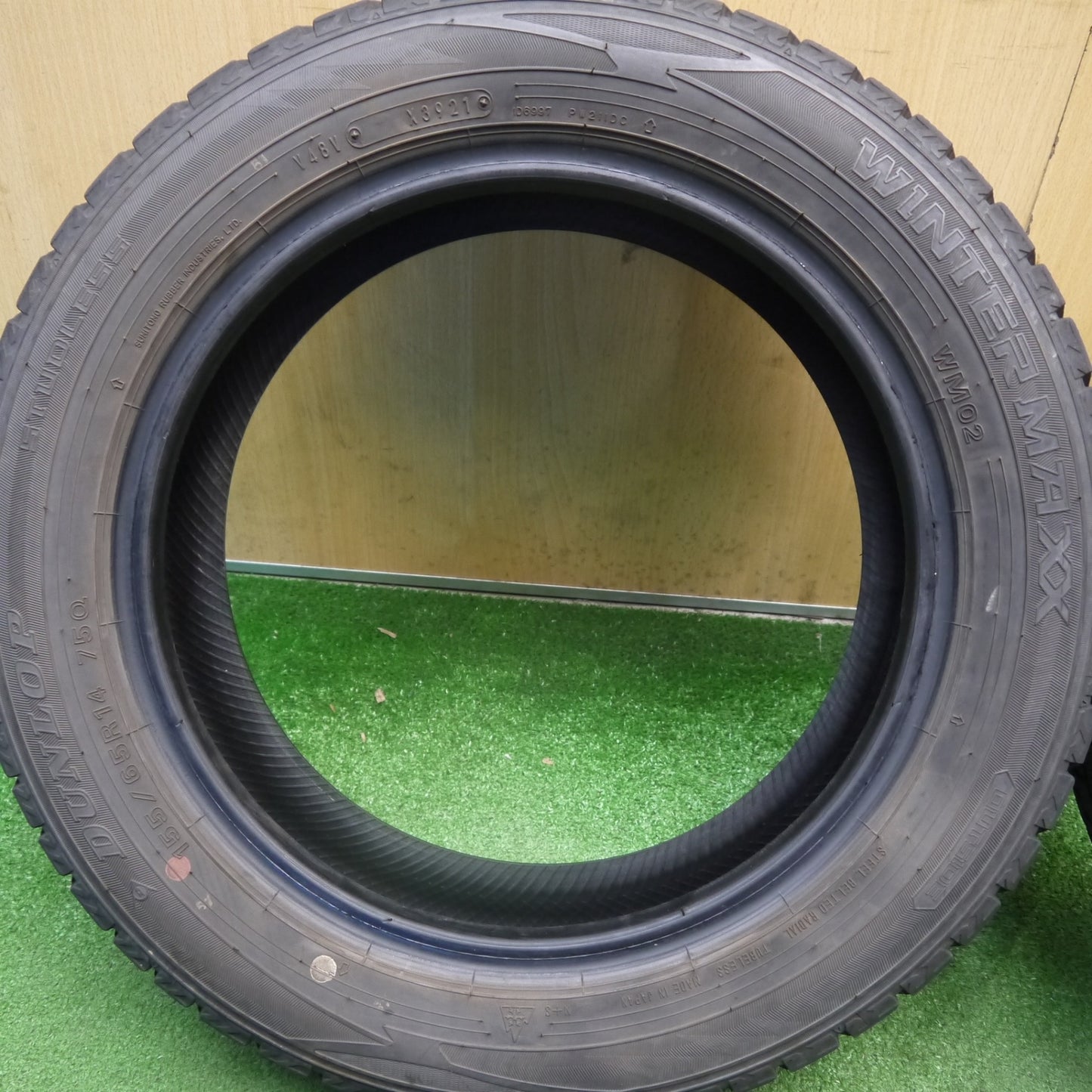 バリ溝！9.5分！2本★スタッドレス 155/65R14 ダンロップ ウインターマックス WM02 タイヤ 14インチ N-BOX タント スぺーシア 等★6040610Hスタ