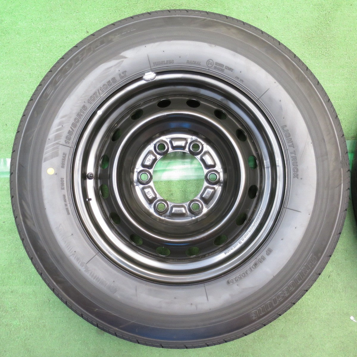 新車外し！26年◎トヨタ ハイエース 純正 スチール 195/80R15 107/105S ブリヂストン エコピア RD613 15インチ PCD139.7/6H◎6091908NJノ