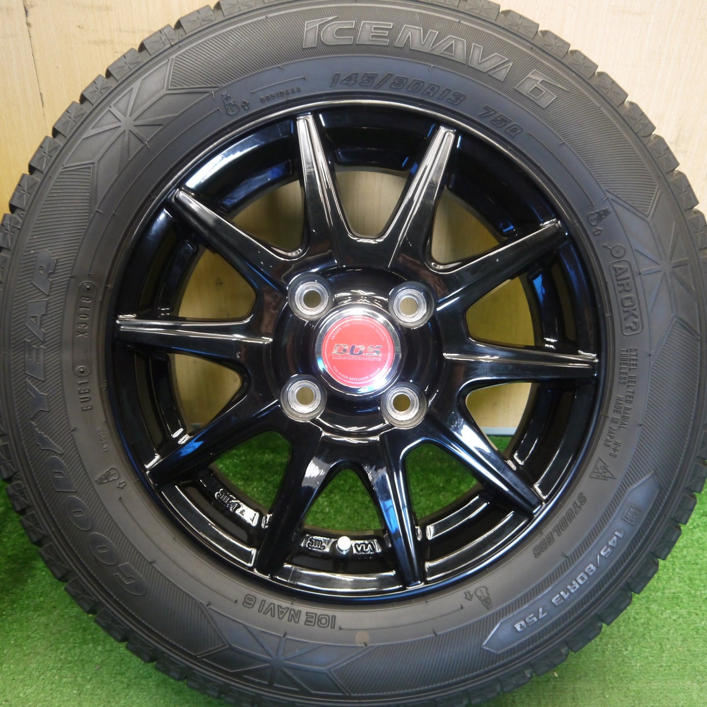 4本価格★スタッドレス 145/80R13 グッドイヤー アイスナビ6 D.O.S. DOS 13インチ PCD100/4H★6042001Hス