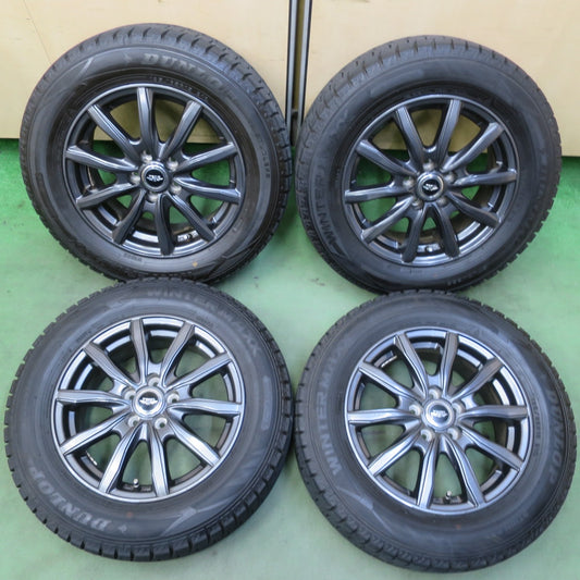 バリ溝！22年！9.5分◎プリウス 等 195/65R15 スタッドレス ダンロップ ウインターマックス WM02 TEAD テッド 15インチ PCD100/5H◎6081217イス