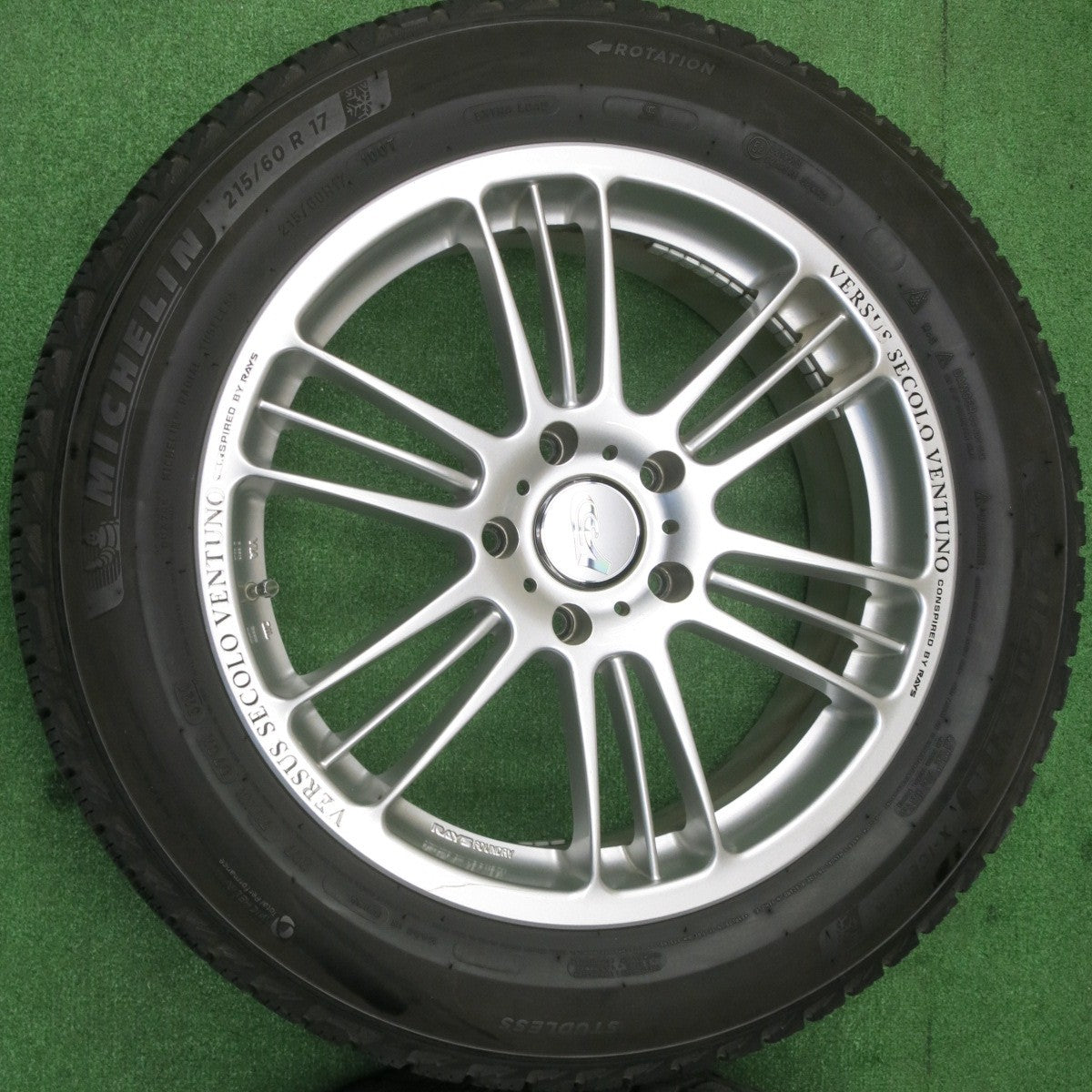 バリ溝！9分★RAYS VERSUS SECOLO VENTUNO 215/60R17 スタッドレス ミシュラン X-ICE SNOW レイズ ベルサス 17インチ PCD114.3/5H★6020602NKス