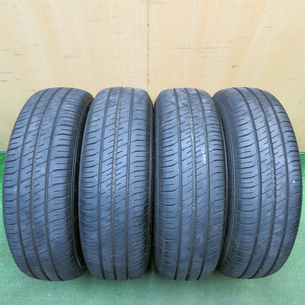 バリ溝！25年！9.5分★日産 ノート 純正 スチール 185/70R14 グッドイヤー EfficientGrip ECO EG02 14インチ PCD100/4H★6031512HAノ