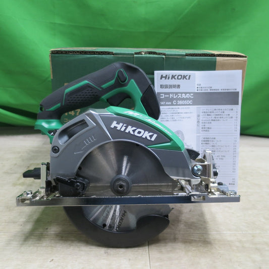 [送料無料] キレイ☆ハイコーキ コードレス 丸のこ 147mm 36V C3605DC(NN) 本体のみ 箱付き 木工 チップソー 切断 丸鋸 マルノコ 電動 工具☆