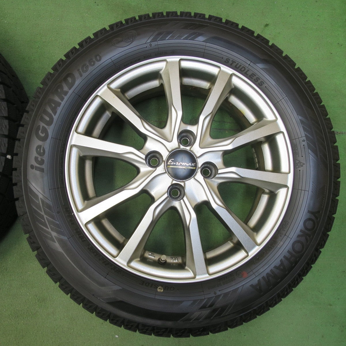 バリ溝！23年！ほぼ10分★スタッドレス 185/65R15 ヨコハマ アイスガード iG60 Euromax ユーロマックス 15インチ PCD100/4H★5101411イス