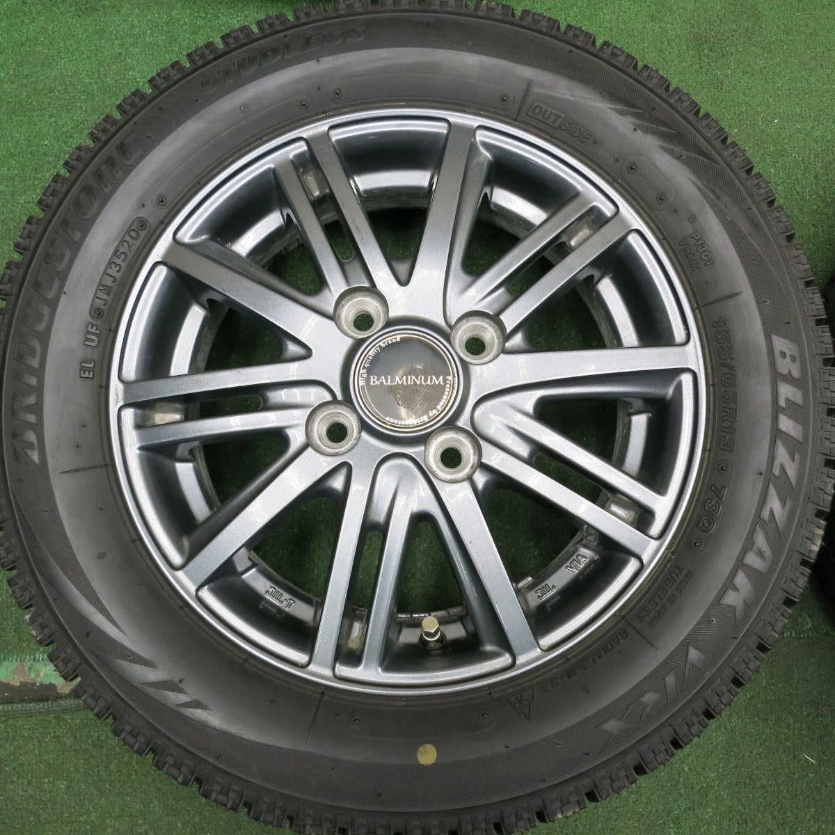 *送料無料* バリ溝！20年！キレイ！ほぼ10分★スタッドレス 155/65R13 ブリヂストン ブリザック VRX BALMINUM バルミナ 13インチ PCD100/4H★4053003HAス